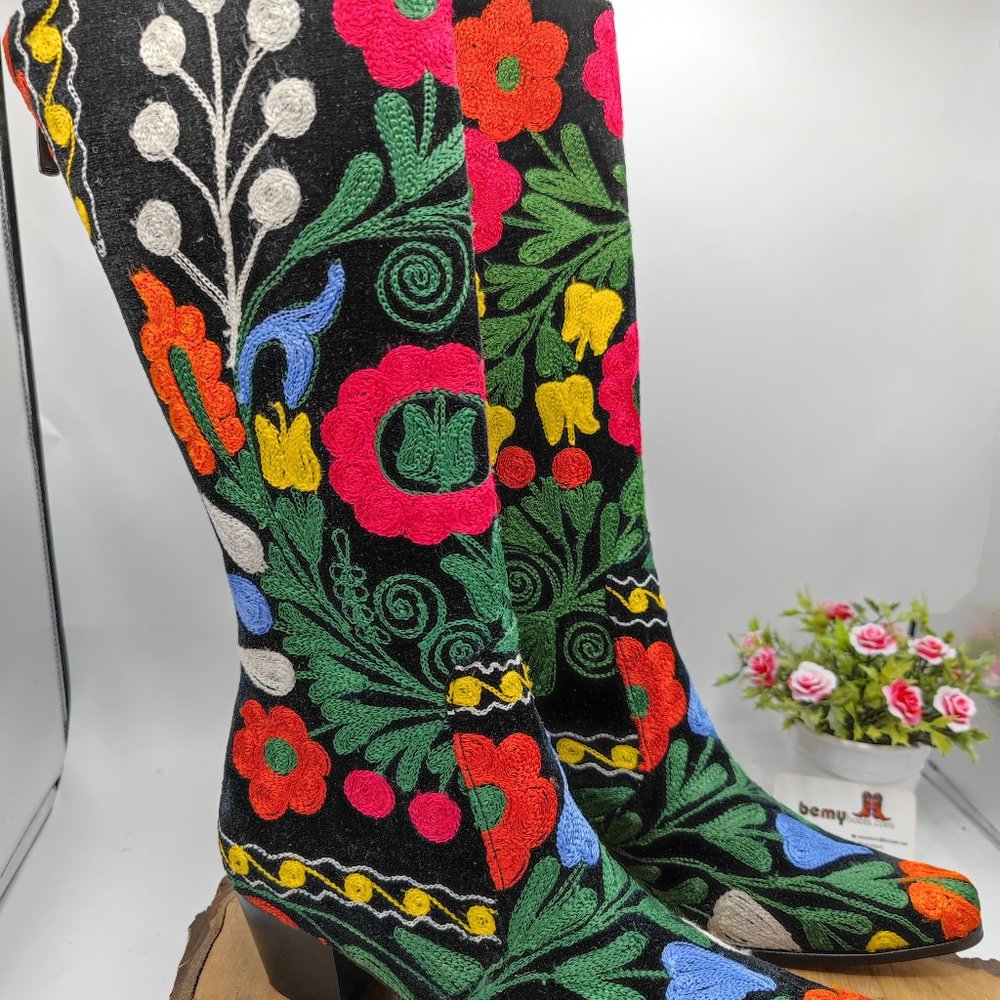 Cowboy Boots, Suzani Boots, Boho Style, Custom Made, Cowgirl Boots, Vintage Boot